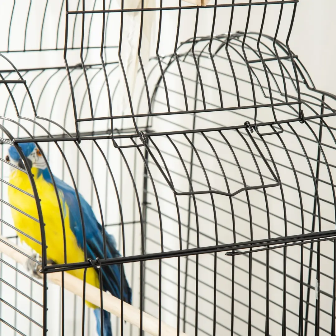 Pawhut Vogelkooi Staaldraad 46x36x130cm - Zwart