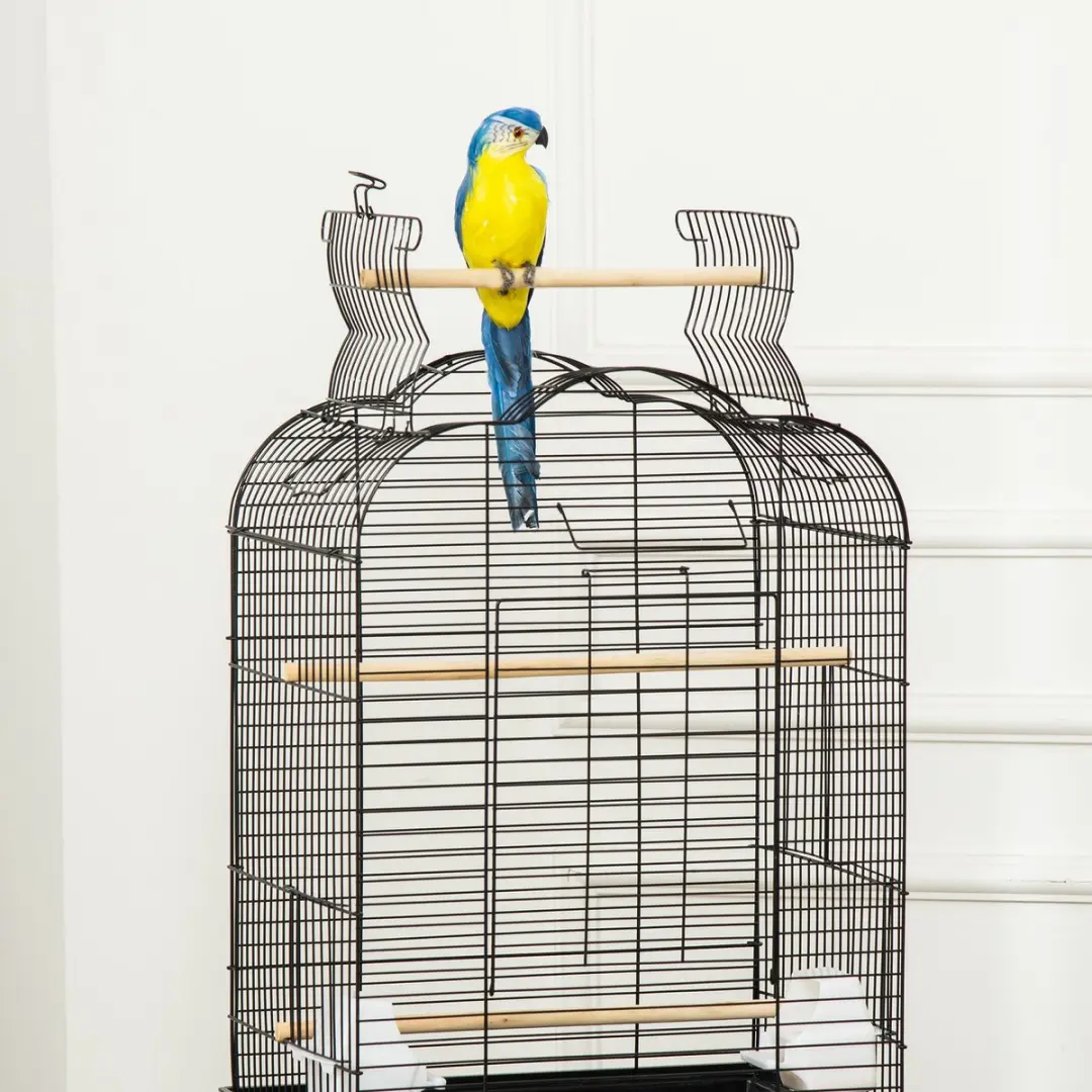Pawhut Vogelkooi Staaldraad 46x36x130cm - Zwart - afbeelding 6 van 6