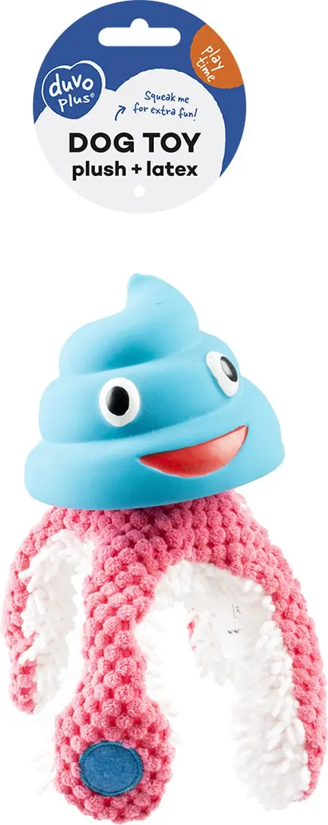 DuvoPlus Pluche & Latex Octopus Hondenspeeltje - 22x12cm Blauw/roze