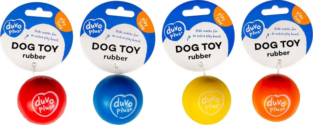 DuvoPlus Rubber Bouncy Ball Hond - 5,5cm Gemengde Kleuren