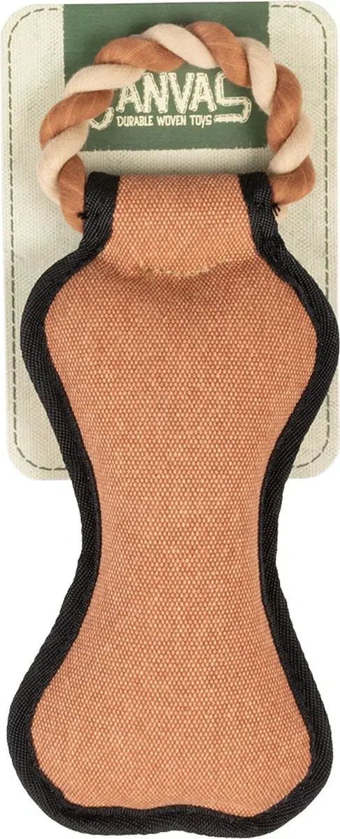 DuvoPlus Speelgoed Hond Canvas Bijtbeen 11x28x5cm - Meerkleurig