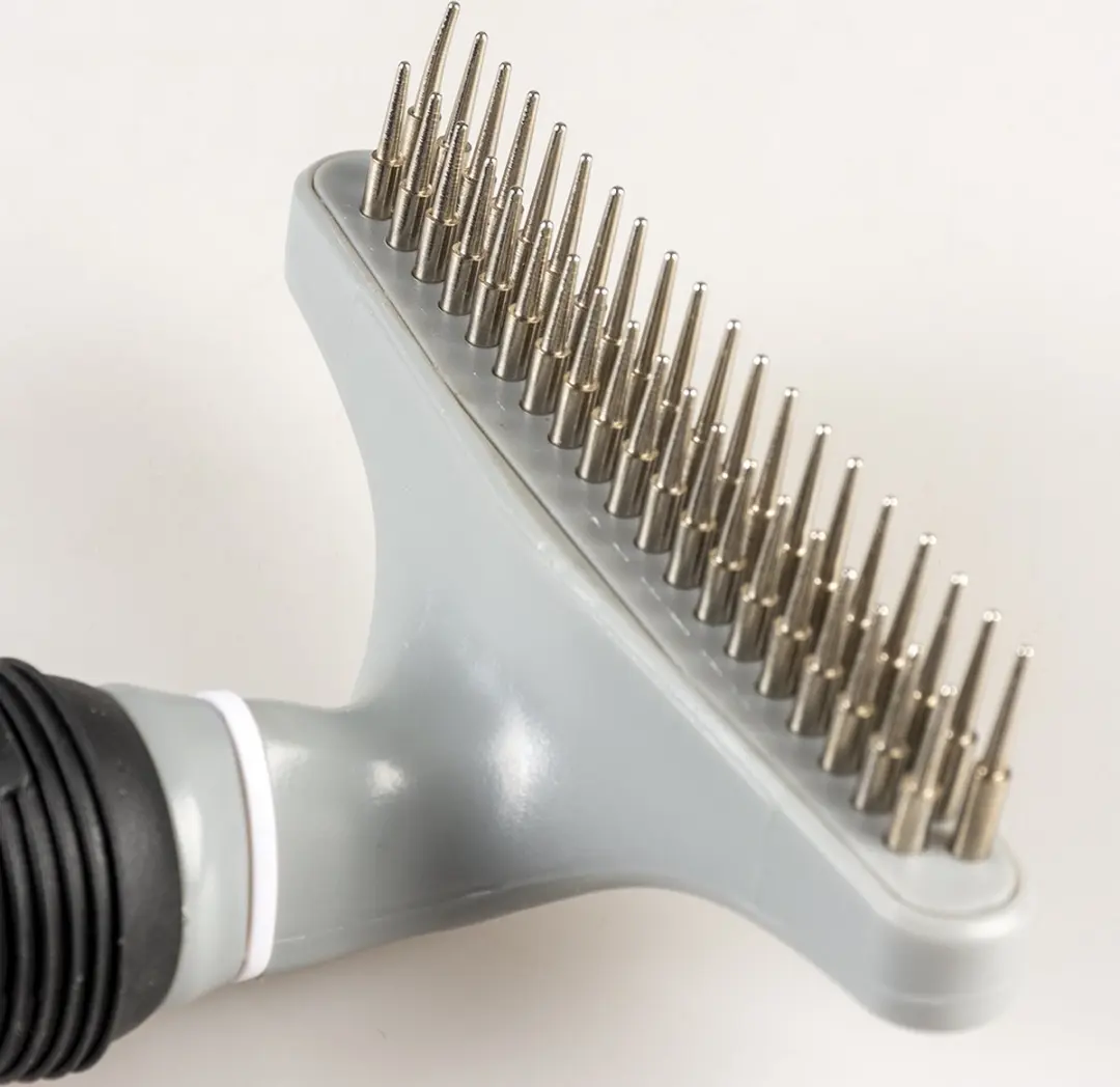 DuvoPlus Dierenborstel Anti-klit Hark 37 Pins - Hond - Zwart/grijs