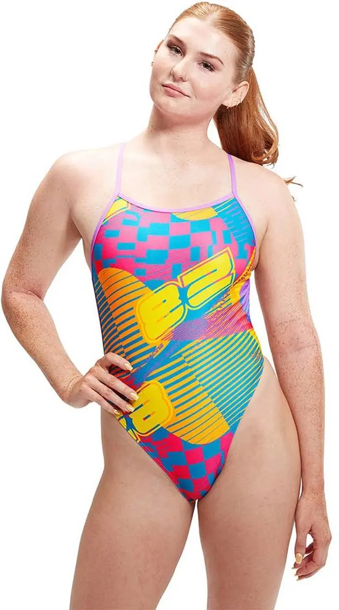Speedo Womens Allover Digital Vback Flare