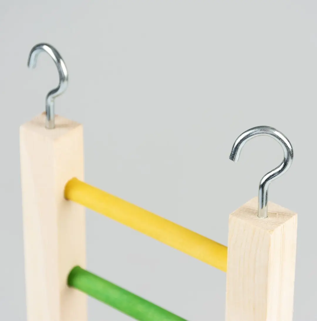 DuvoPlus Vogel Kleurrijk Houten Ladder 46x12,8x2cm