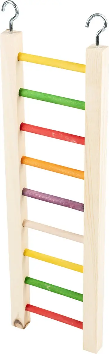 DuvoPlus Vogel Kleurrijk Houten Ladder 46x12,8x2cm