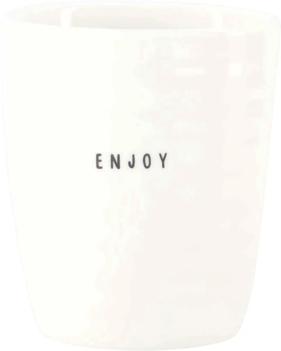 Zusss Mokken Set Happy & Enjoy - 2x 350ml Keramiek Wit