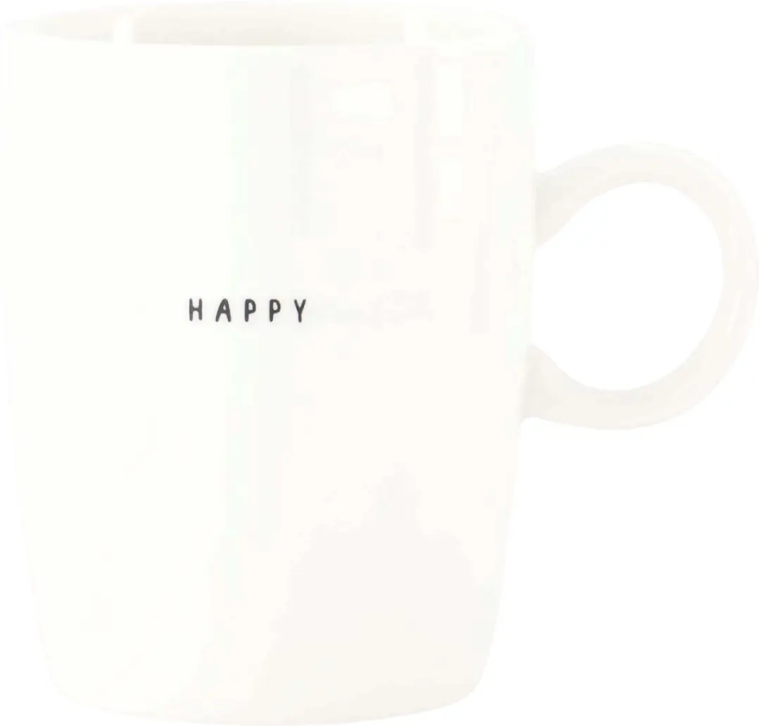 Zusss Mokken Set Happy & Enjoy - 2x 350ml Keramiek Wit