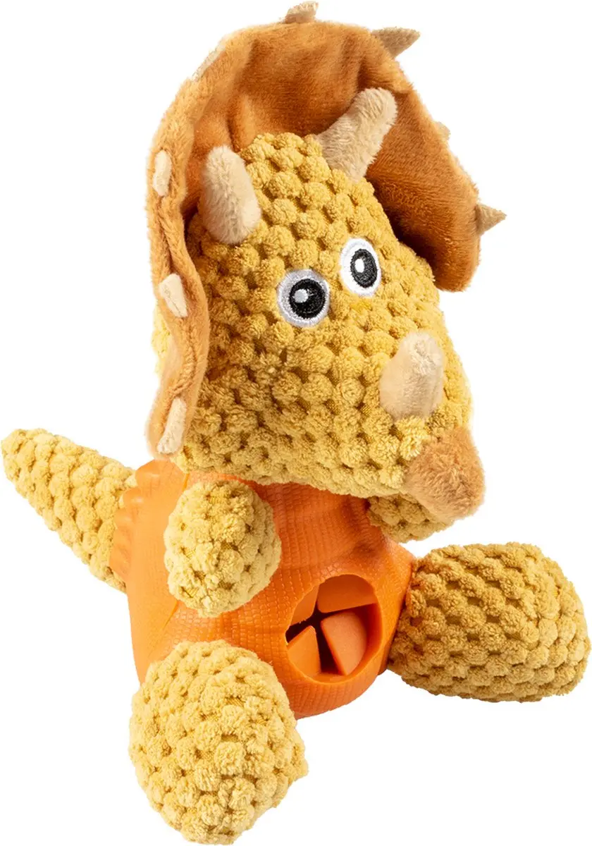 DuvoPlus Pluche & Rubber Triceratops Dispenser