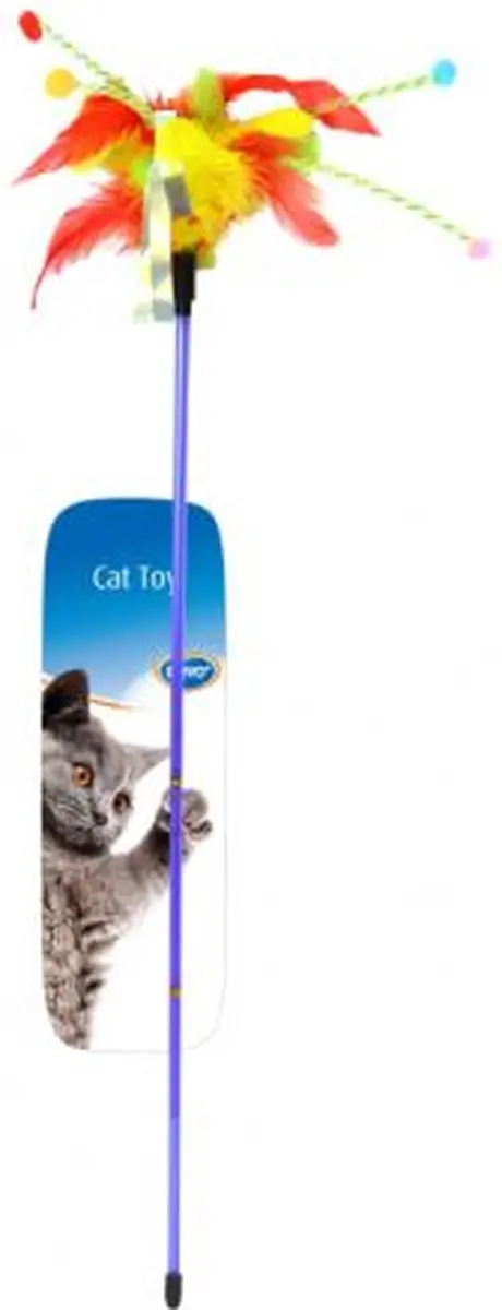 DuvoPlus Speelstok voor Katten - Gemengde Kleuren