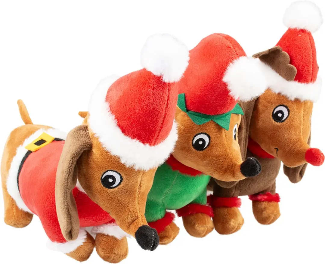 Duvo Xmas Pluche Hond 27x13x27cm - Gemengde Kleuren