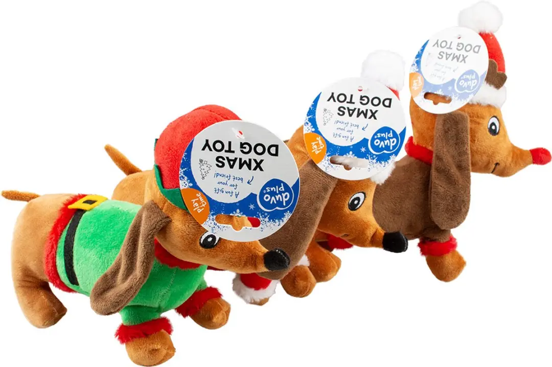 Duvo Xmas Pluche Hond 27x13x27cm