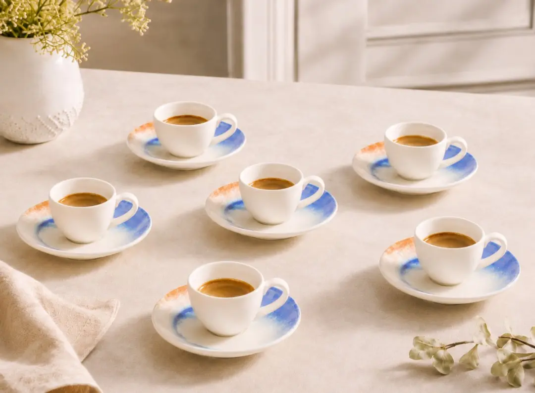 Bonna Kymen Espresso Kopjes & Schotel 80cc