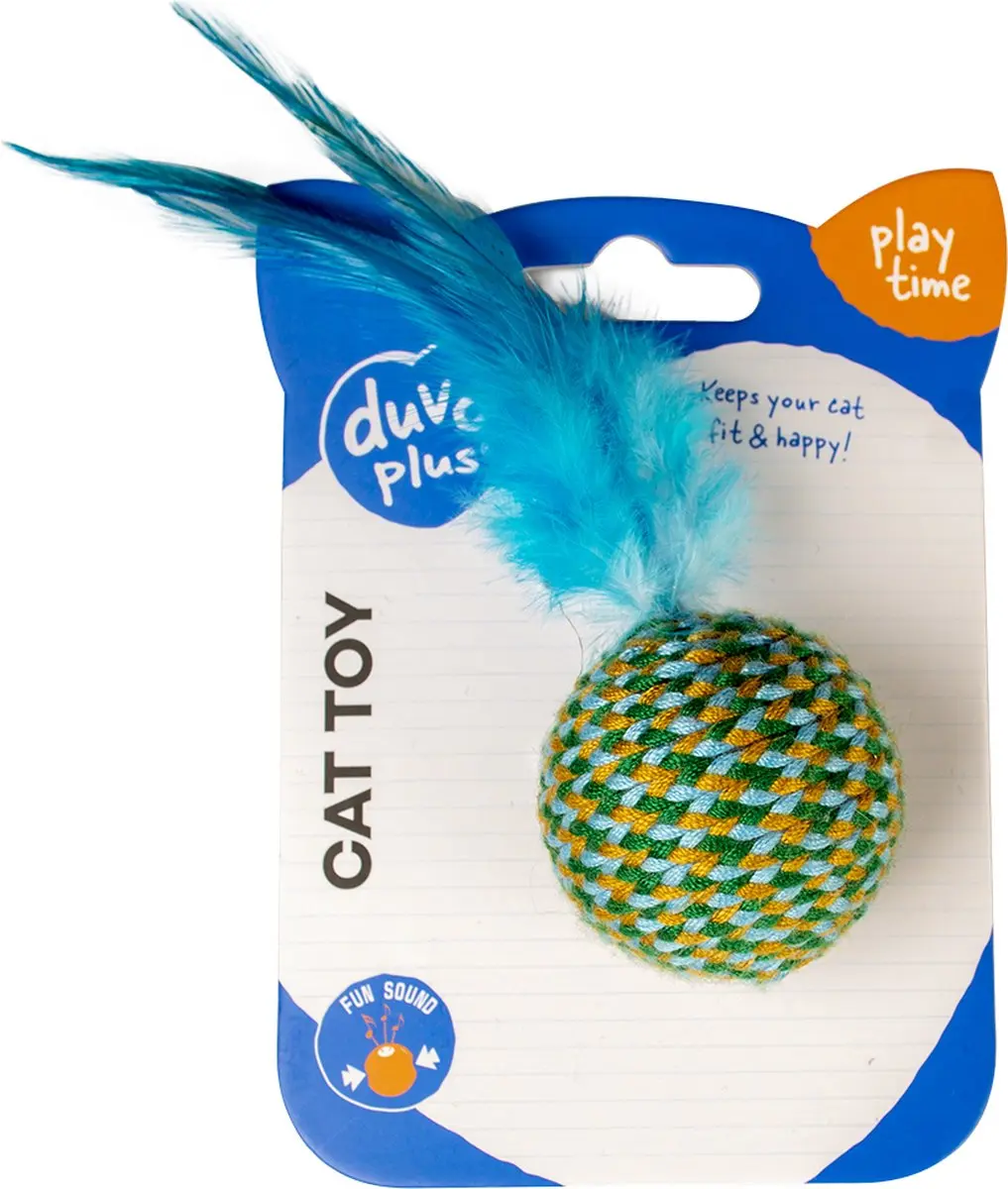 DuvoPlus Jolly Bal Kat - 18x4,5x4,5cm - Blauw