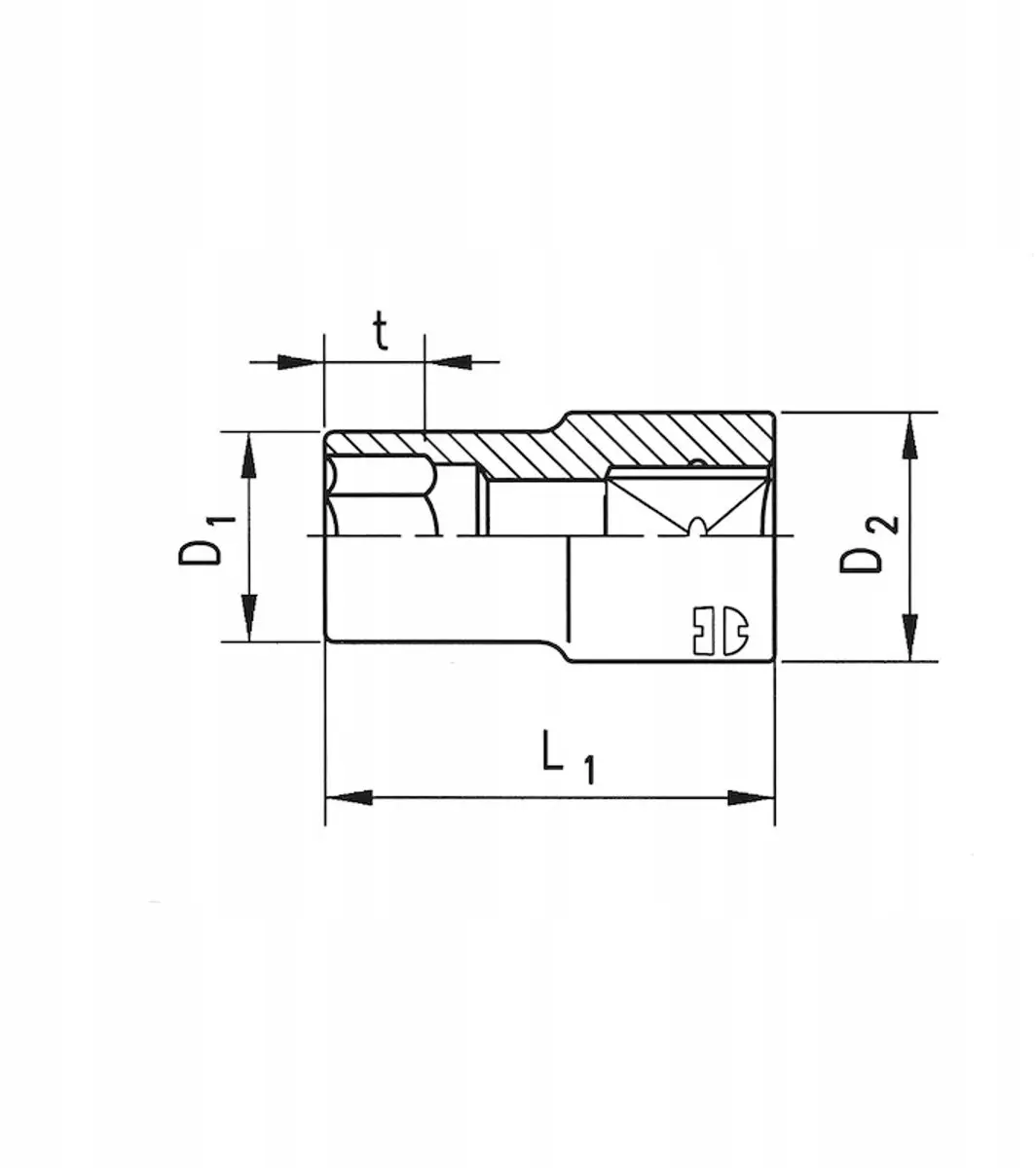 Würth Dopsleutel 1/2" 32mm Zeskant - Chroom