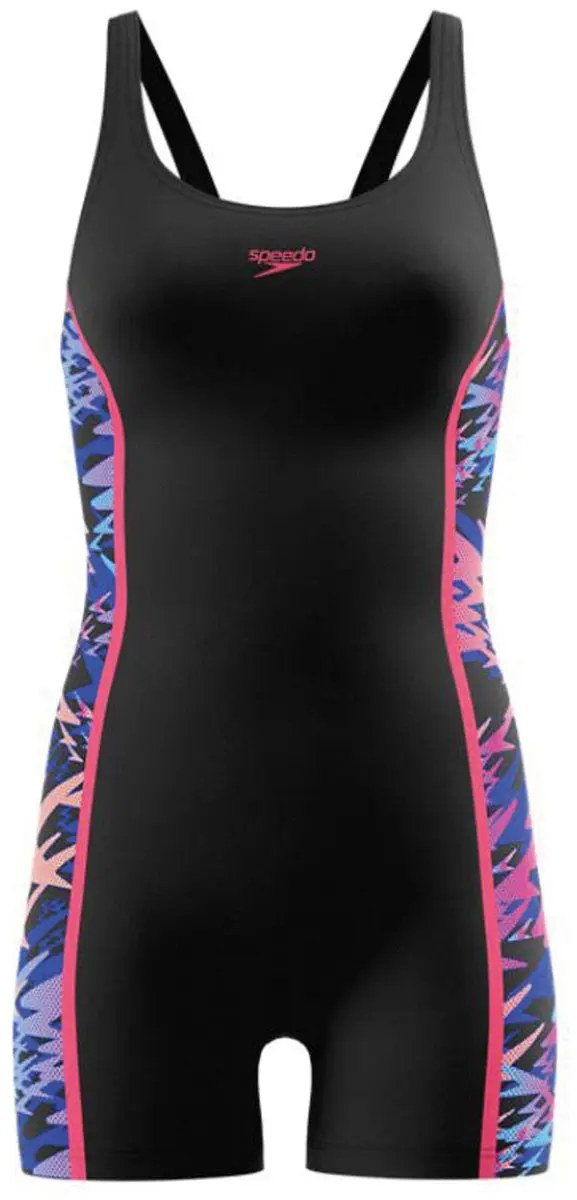 Speedo Hyperboom Splice Muscleback Legsuit Badpak Dames - 48 - Zwart/roze