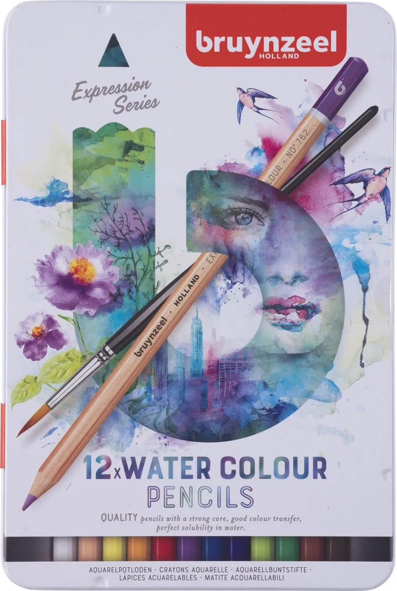 Bruynzeel Expression Aquarelpotloden 12-delig - met penseel