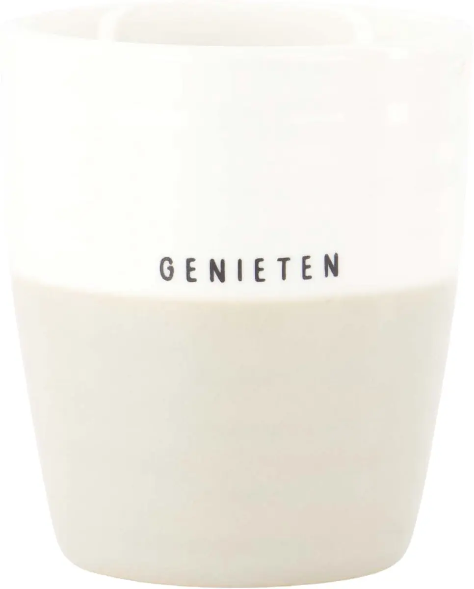 Zusss Koffiemokken Set 210ml - Wit/Zand