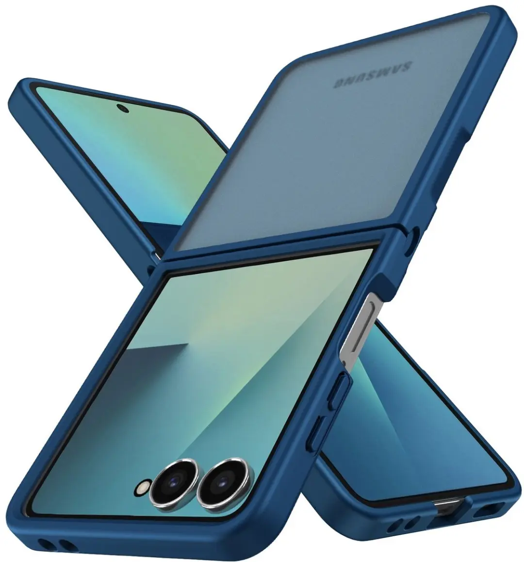 Selected Hoesje Samsung Galaxy Z Flip 7 - Blauwe Matte Back Cover - afbeelding 6 van 6