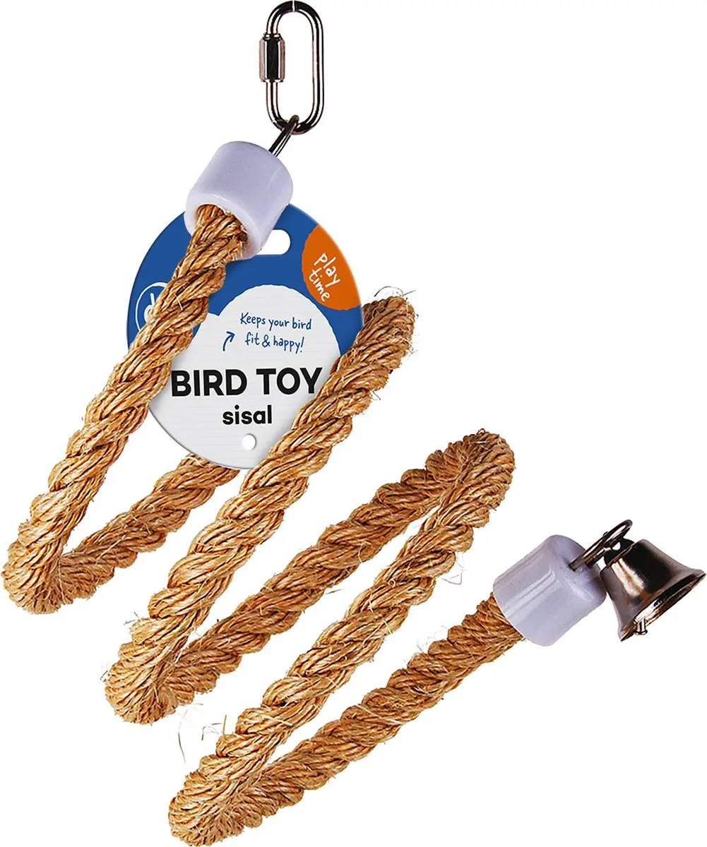 DuvoPlus Speelgoed Vogel Spiraaltouw Sisal XS - Beige