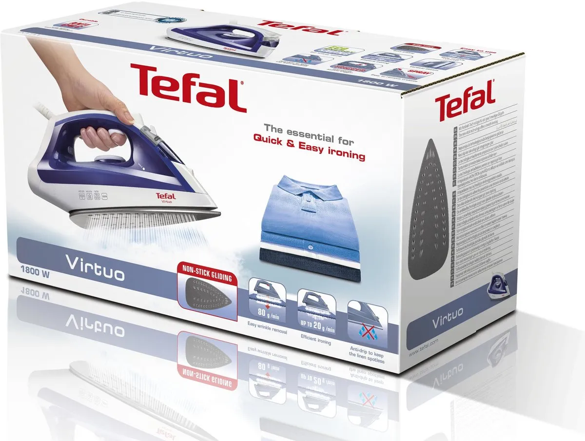 Tefal Virtuo FV1711 Stoomstrijkijzer 2500W - Indigo