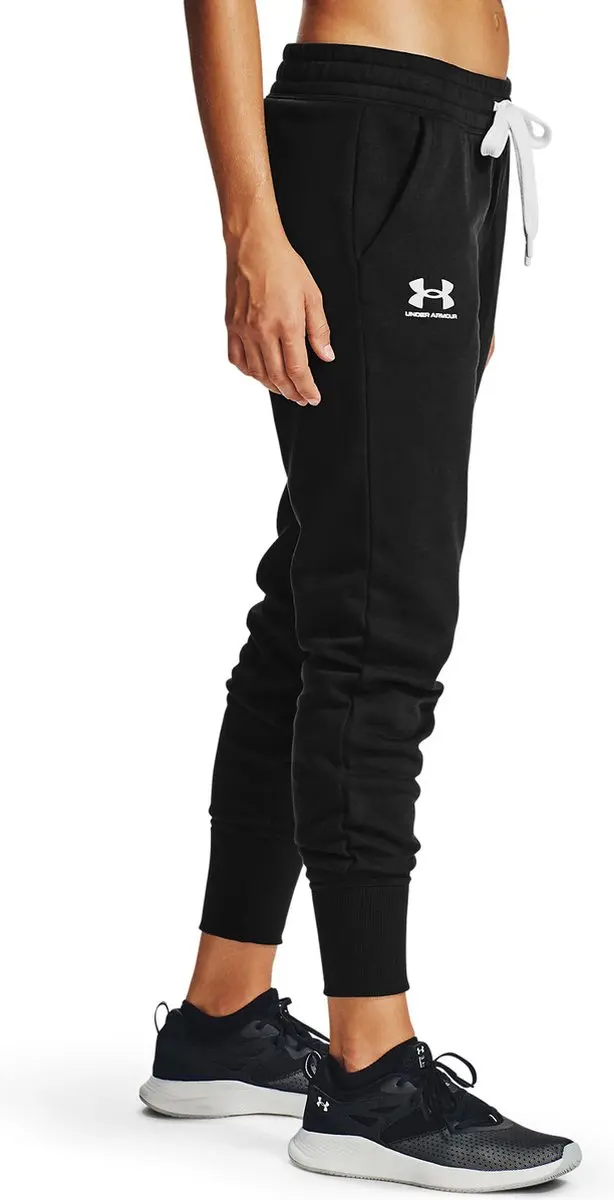 Under Armour Rival Fleece Dames Sportbroek L - Zwart/Wit