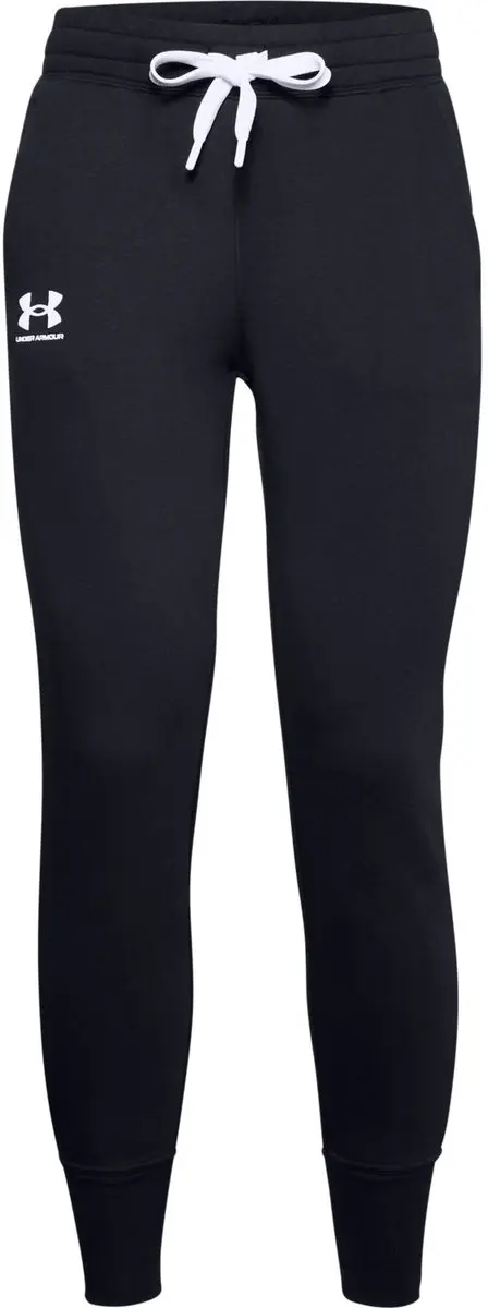 Under Armour Rival Fleece Dames Sportbroek L - Zwart/Wit - afbeelding 6 van 6