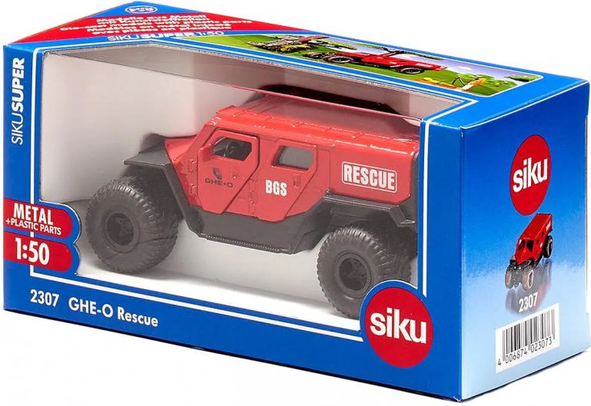 SIKU 2307 GHE-O Reddingswagen 1:50 - Metaal/Kunststof - Rood/Zwart