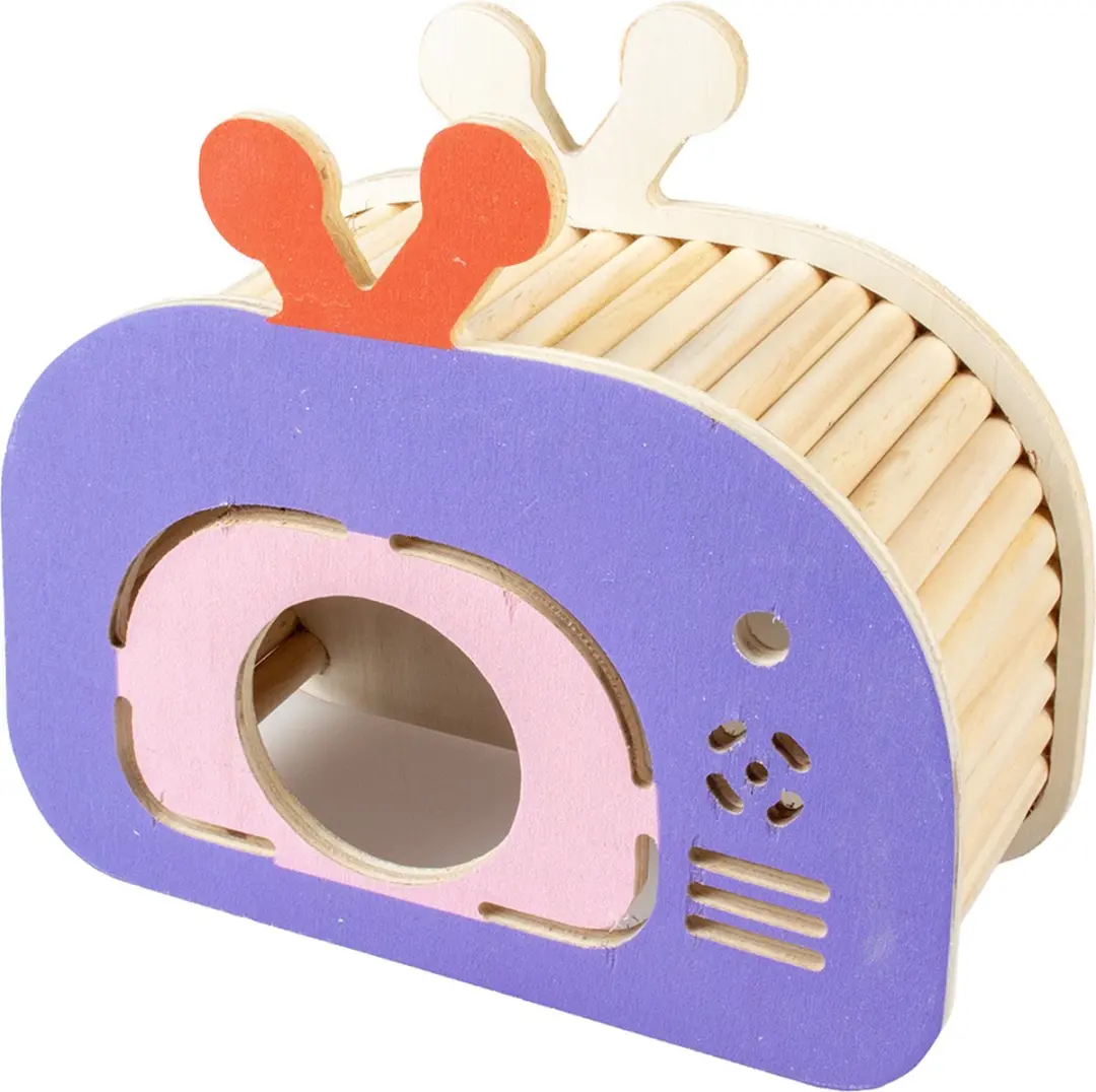DuvoPlus Hok Knaagdier Houten Speelhuis 19,6x8,5x17cm Meerkleurig