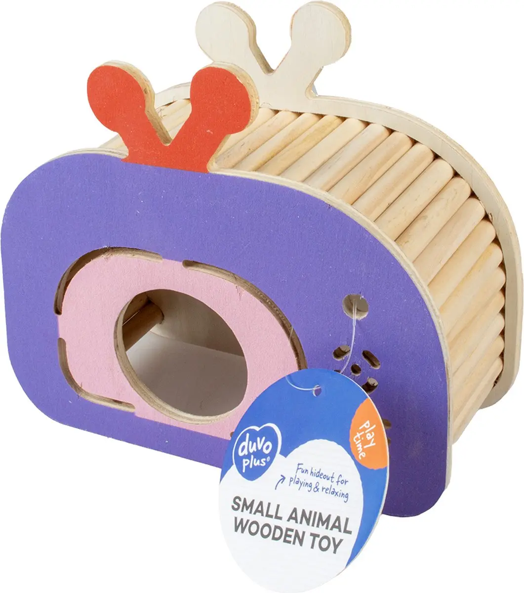 DuvoPlus Hok Knaagdier Houten Speelhuis 19,6x8,5x17cm Meerkleurig