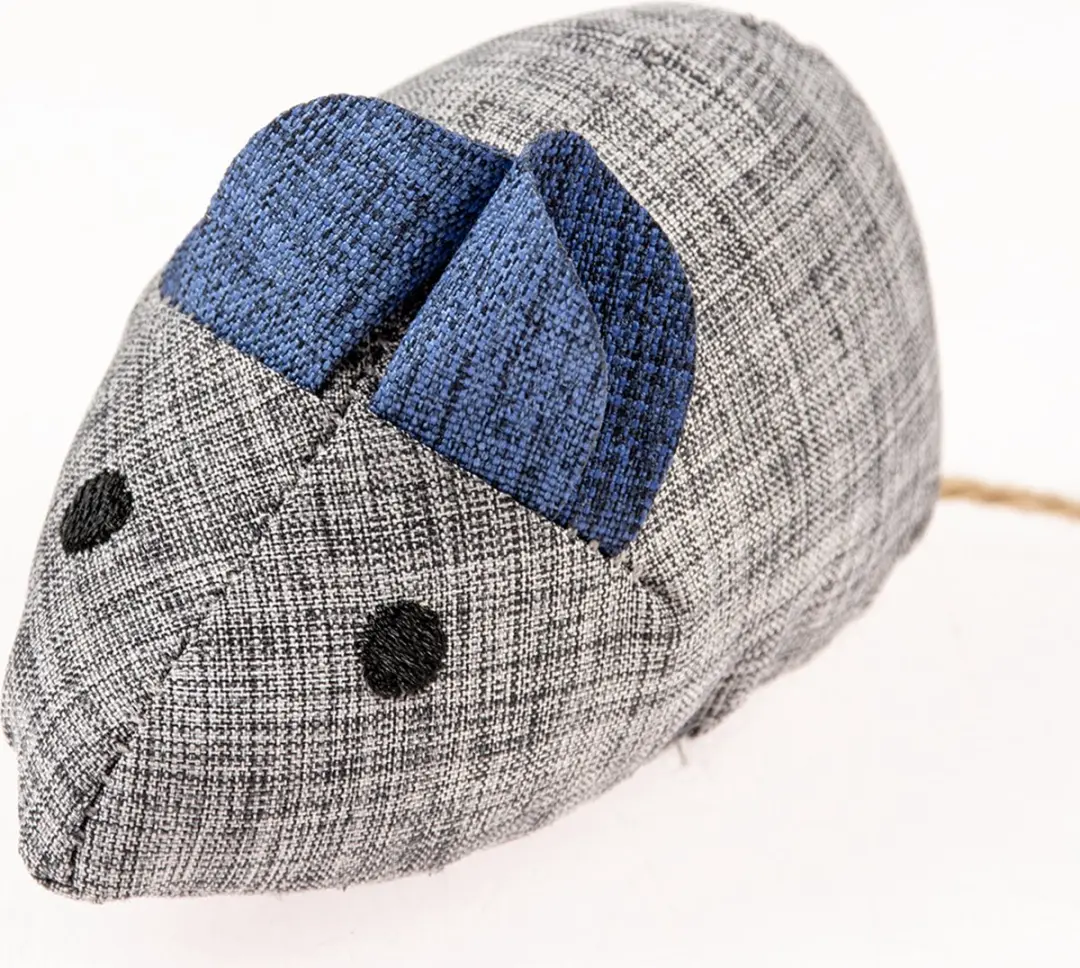 Duvo+ Eco Navy Muis Kattenkruid - 8,5x4,5x6cm