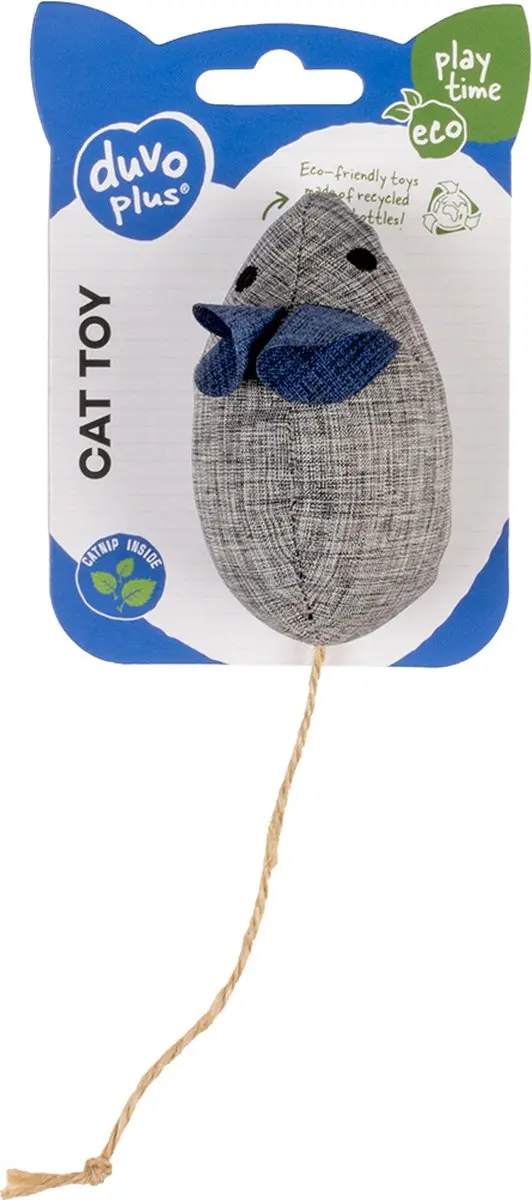 Duvo+ Eco Navy Muis Kattenkruid - 8,5x4,5x6cm