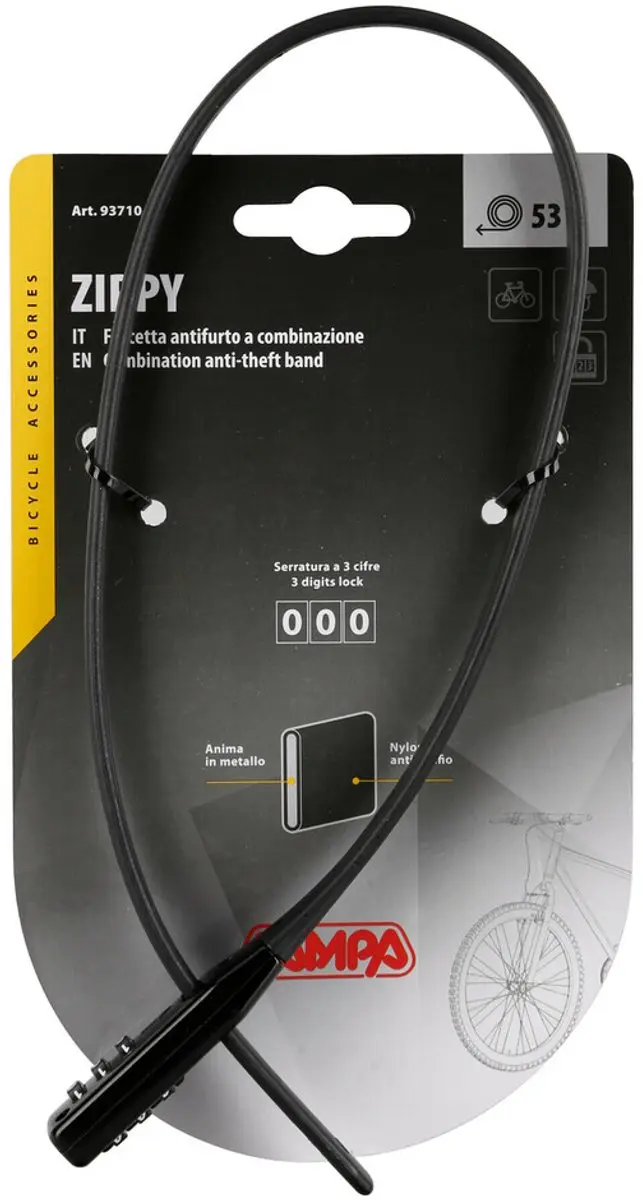 Lampa Kabel-Cijferslot 53cm - Zwart