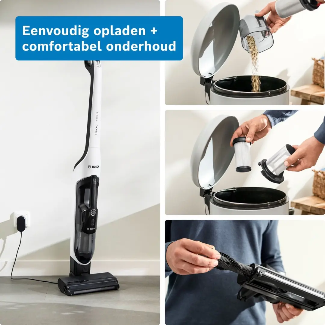 Bosch Serie 4 Flexxo BHH4WM28 Draadloze Stofzuiger - Wit