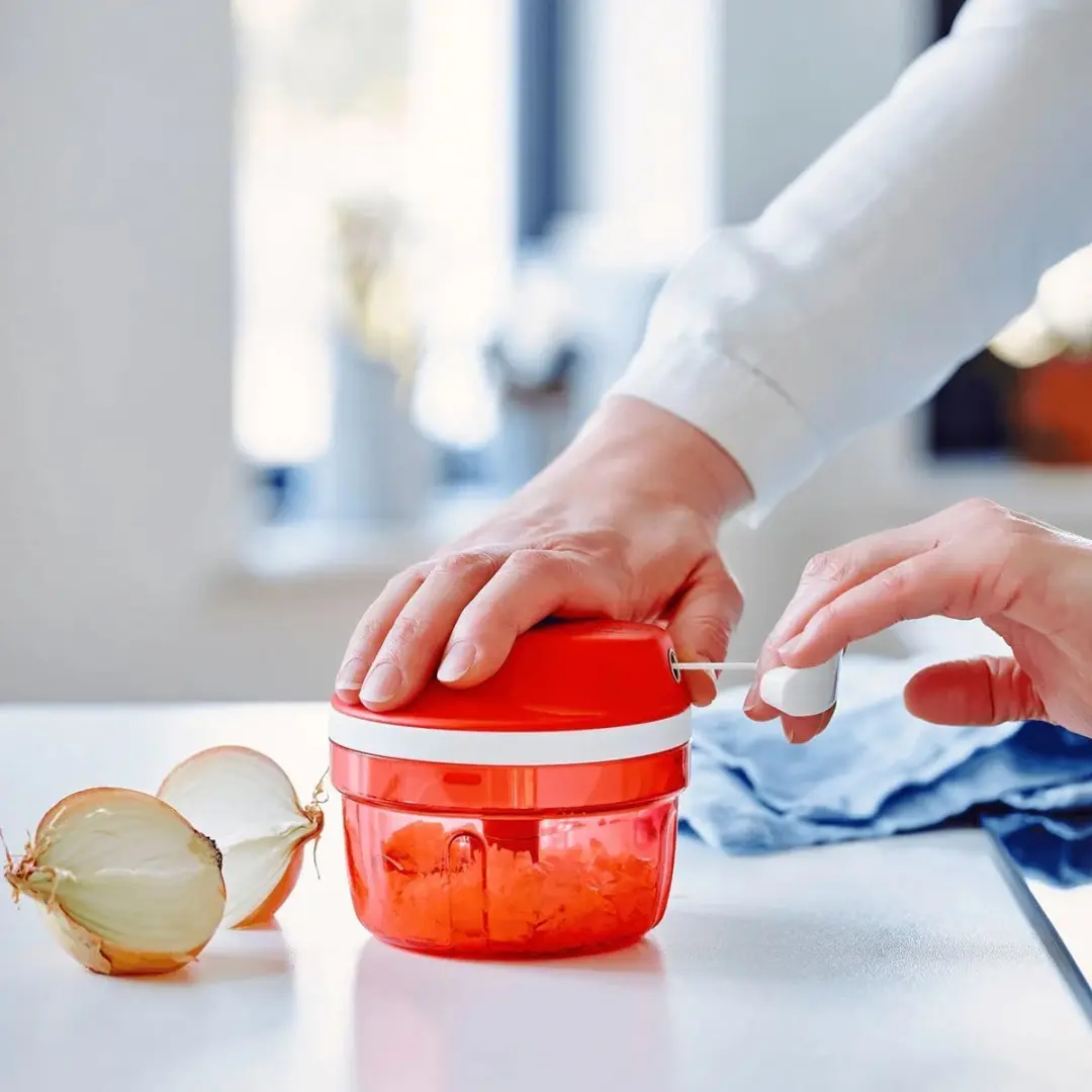 ECTEATOY Food Chopper 300ml - Roestvrij staal - Rood - afbeelding 2 van 6