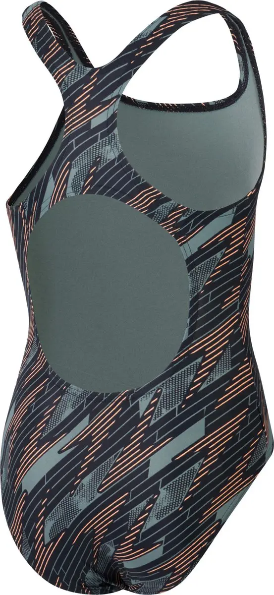 Speedo Meisjes Hyperboom Medalist Badpak 140 - Blauw/Groen/Oranje - afbeelding 6 van 6