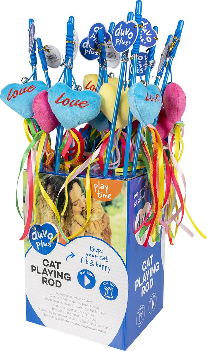 DuvoPlus Speelhengel Love Kat - 53cm - Met Catnip