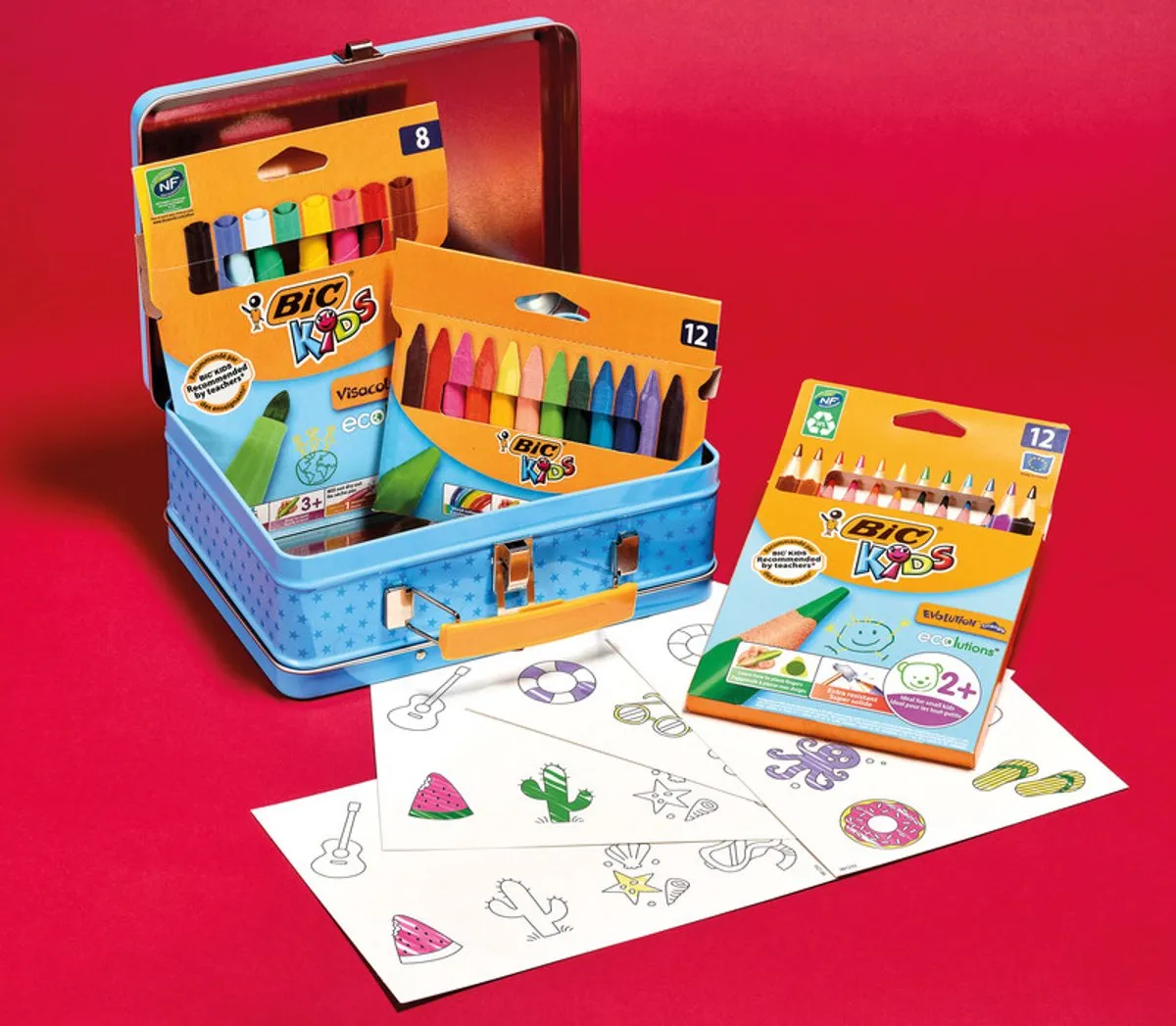 Bic Kids Reisdoos Tekenset - 64 Stuks (32 Kleuren)