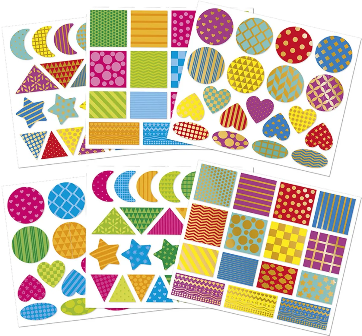 Janod Stickerset Geometrische Vormen 150 Stickers - Multicolor