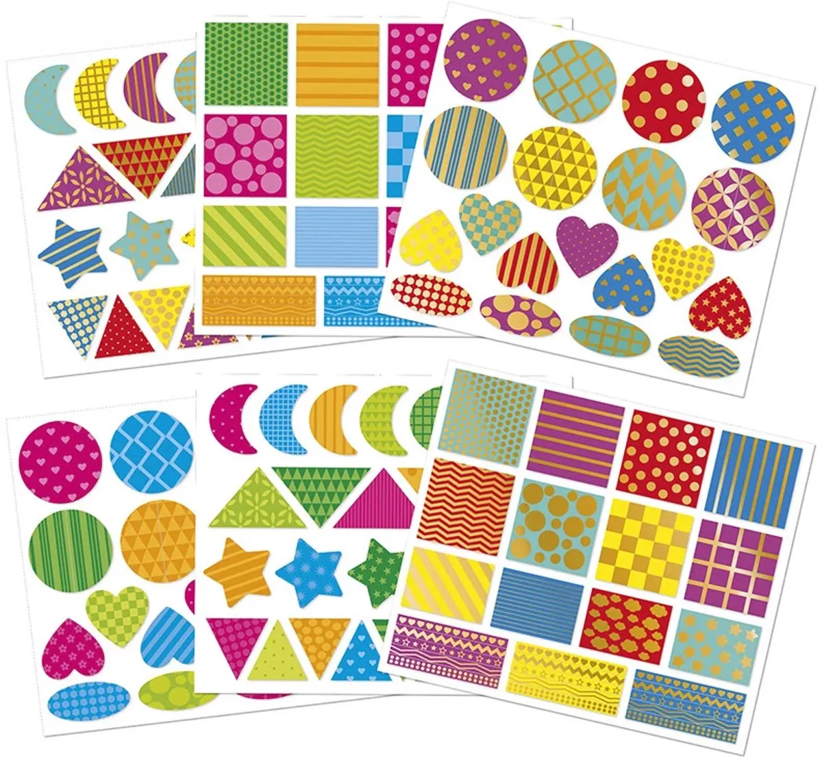 Janod Stickerset Geometrische Vormen 150 Stickers - Multicolor