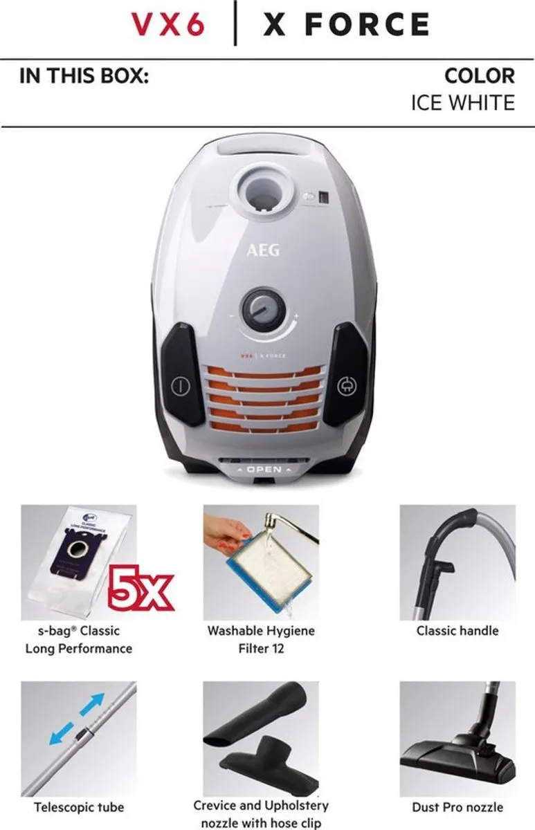 AEG VX6-2-RR Stofzuiger - 800W - 3,5L - Rood