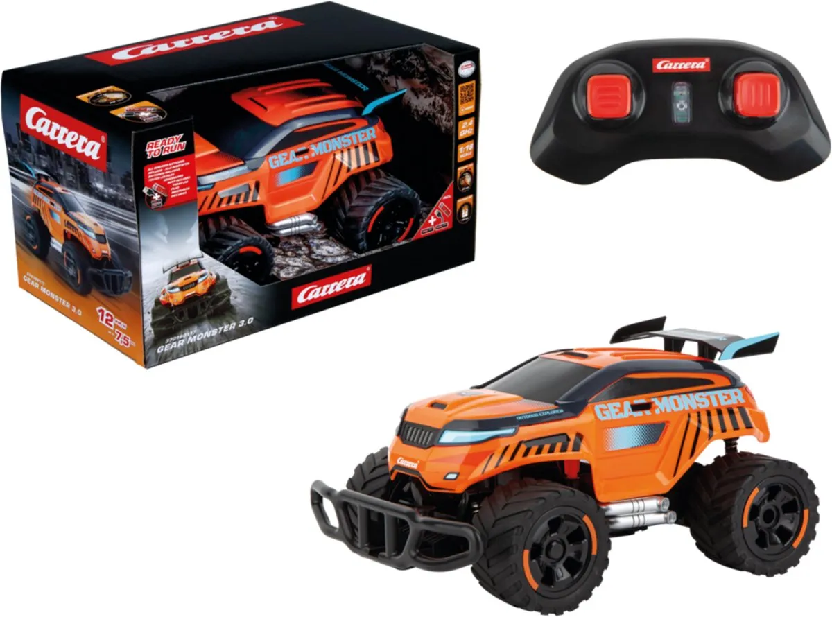 Carrera Gear Monster 3.0 RC Monster Truck CAR370180117 - 1:18 - 2,4GHz - Oranje