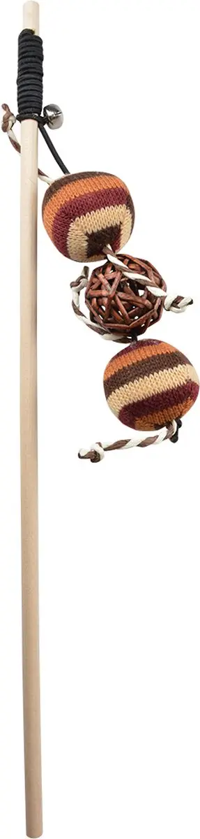 Duvo Duvoplus Speelhengel Kat Knitted Ballen