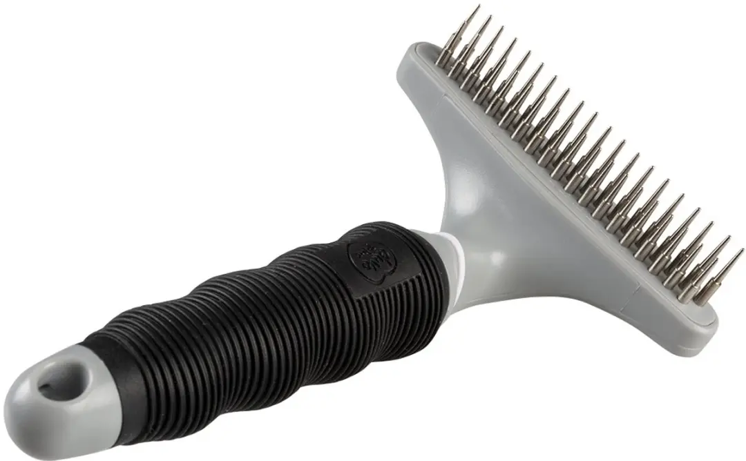 DuvoPlus Dierenborstel Hond Anti-klit Hark 20+19 Pins - Zwart/grijs