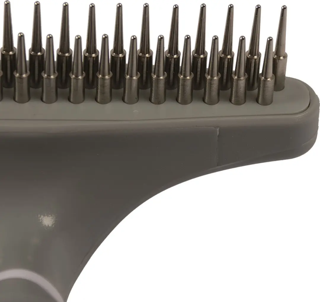 DuvoPlus Dierenborstel Hond Anti-klit Hark 20+19 Pins - Zwart/grijs