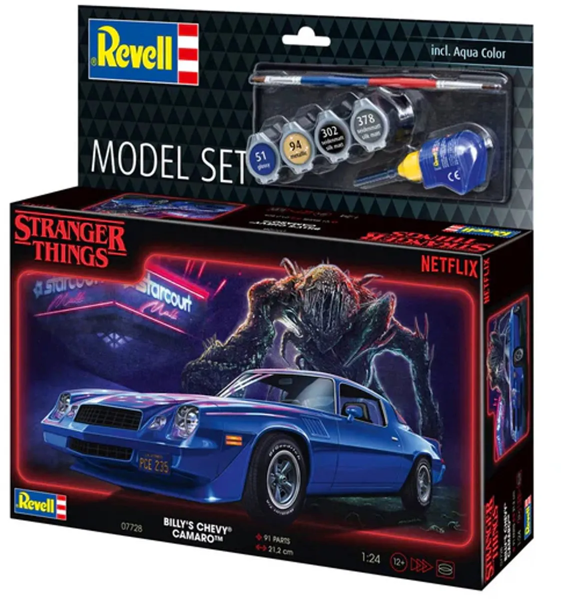 Revell 67728 Stranger Things Billy Chevrolet Camaro Modelbouwpakket - 1:25 - 91 Onderdelen - Multi