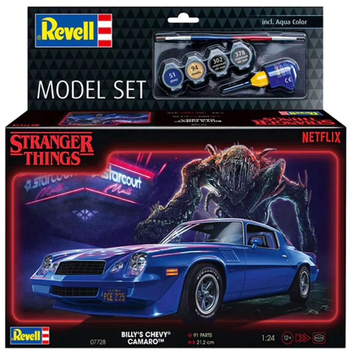 Revell 67728 Stranger Things Billy Chevrolet Camaro Modelbouwpakket - 1:25 - 91 Onderdelen - Multi