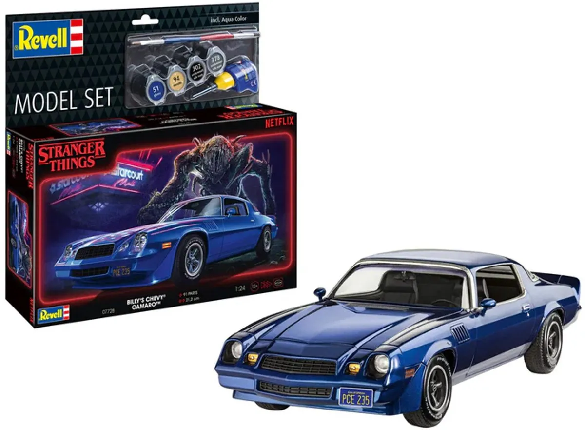 Revell 67728 Stranger Things Billy Chevrolet Camaro Modelbouwpakket - 1:25 - 91 Onderdelen - Multi