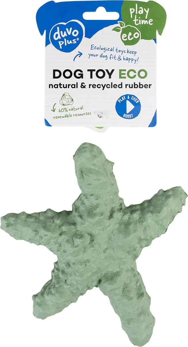 Duvo Eco Rubber Zeester Speelgoed Hond - 15,2x15x4,8cm Groen