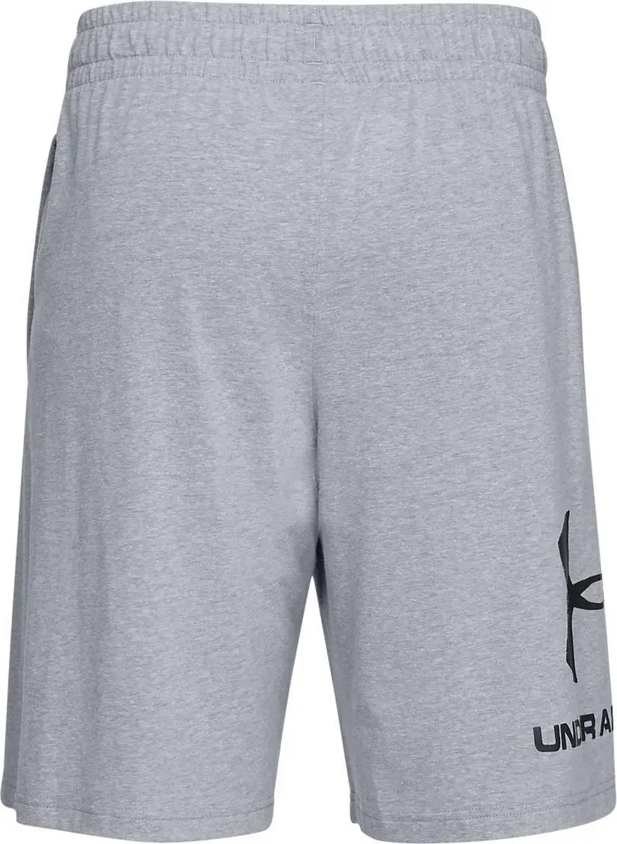 Under Armour Sportstyle Cotton Logo Short Heren - Maat L - Steel Light Heather