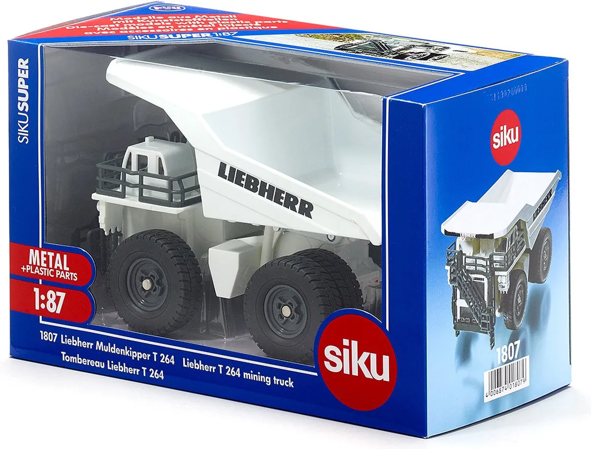 SIKU 1807 Lieberr T Muldenkipper 1:87 - Metaal/Kunststof - Zwart/Wit
